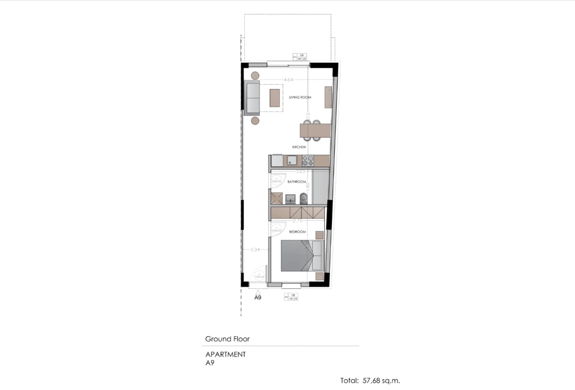 57 m² One-Bedroom Apartment for Sale in Nikiti, Sithonia - 5